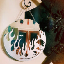 Load image into Gallery viewer, Flaming Rose Hanging Mirror