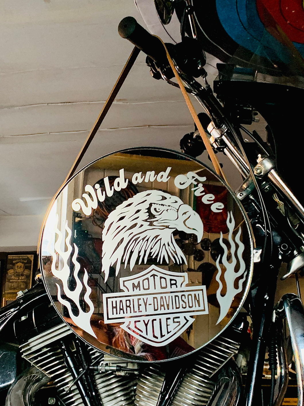 Wild and Free Harley Mirror